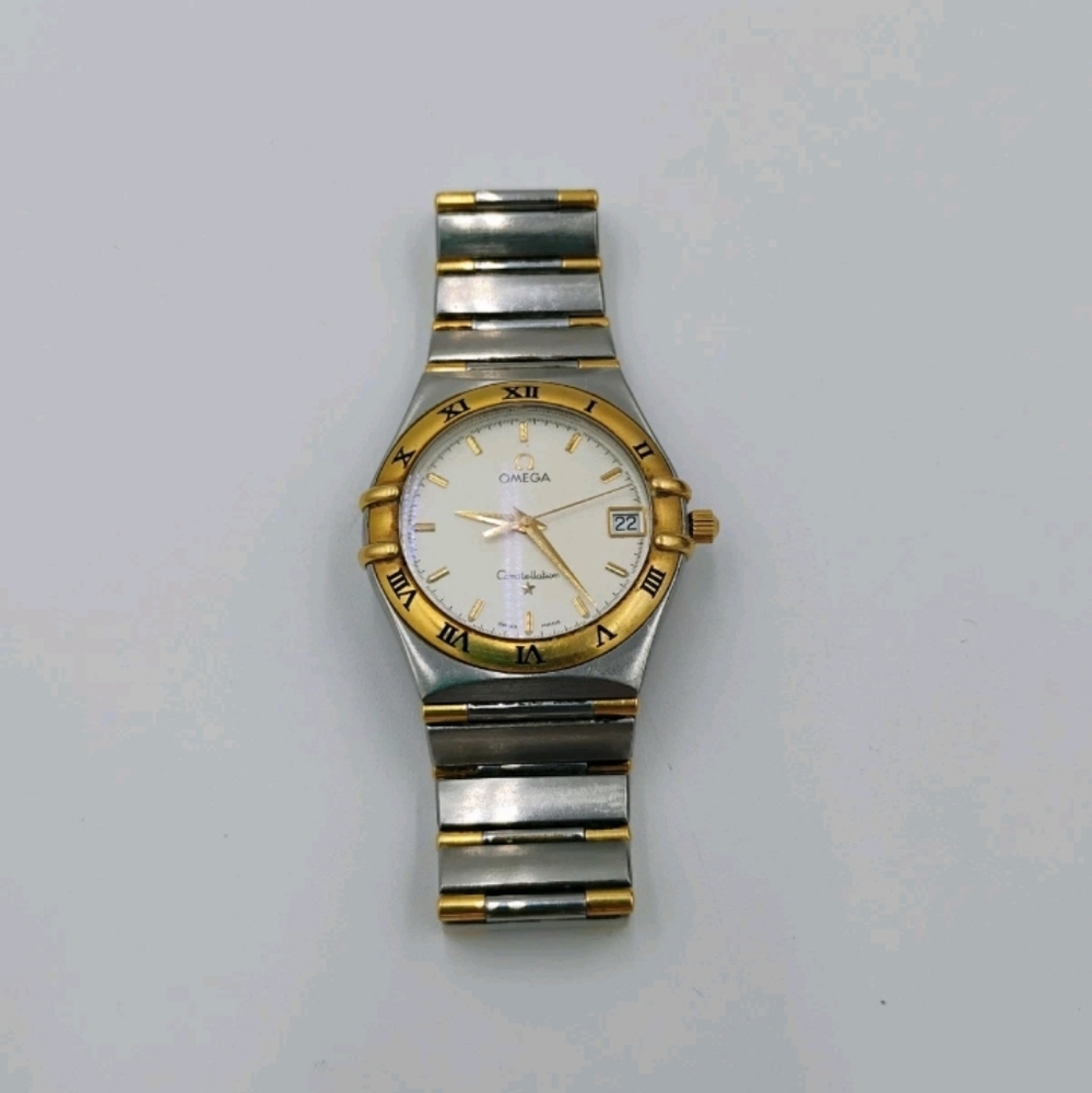 OMEGA CONSTELLATION DATE 1552/862 18K STAINLESS STEEL 33mm WATCH